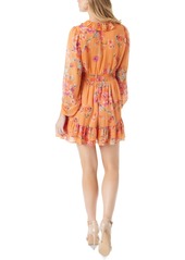 Jessica Simpson Women's Yara Floral-Print Smocked Mini Dress - AUTUMN SUNSET