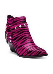 Jessica Simpson Zayrie Genuine Calf Hair Moto Bootie in Bright Pink Calf Hair at Nordstrom