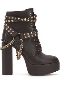 Jessica Simpson Lannoli Womens Leather Studded Block Heels