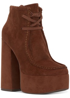 Jessica Simpson Saima Womens Corduroy Lace-up Block Heels