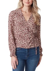 Jessica Simpson Tanya Womens Printed Viscose Wrap Top