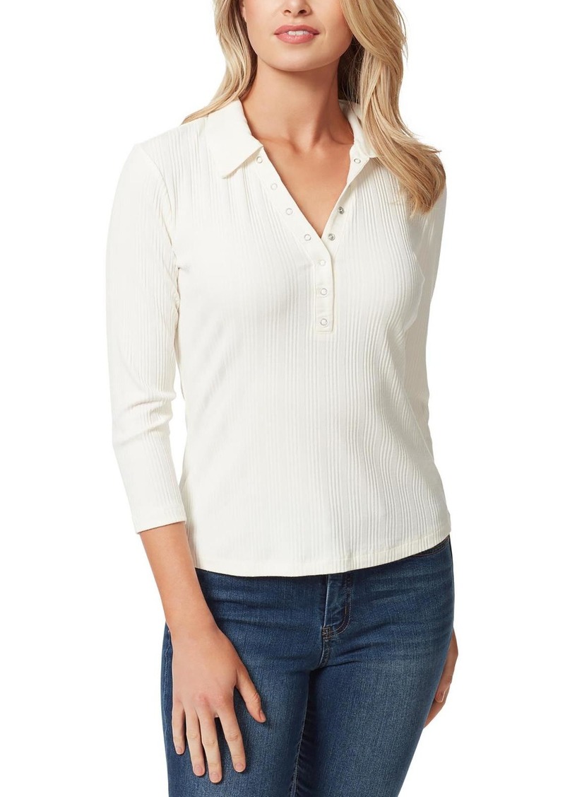 Jessica Simpson Womens Collared Snaps Polo Top