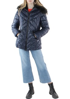 Jessica Simpson Womens Faux Fur Warm Quilted Coat