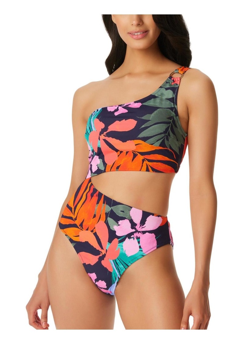 Jessica Simpson Womens Floral Lined One-Piece Swimsuit