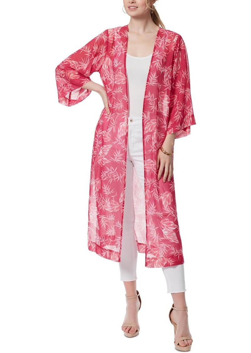 Jessica Simpson Womens Floral Print Long Kimono