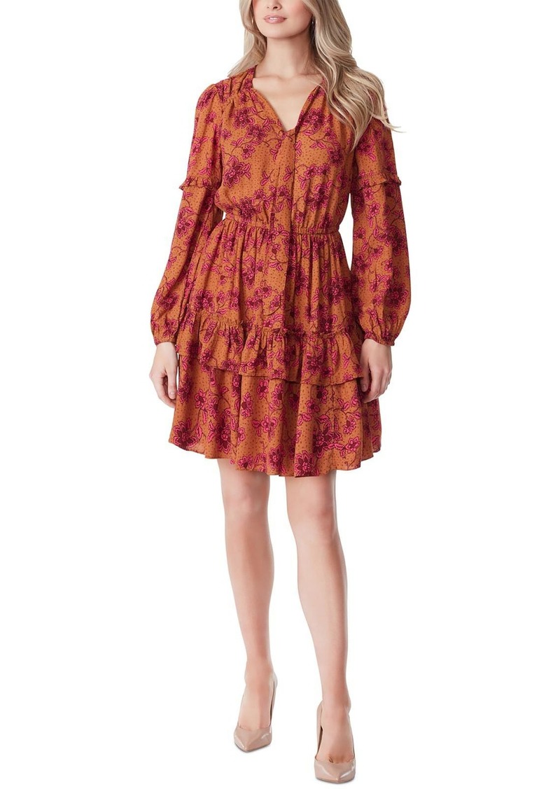 Jessica Simpson Womens Floral Print Mini Fit & Flare Dress