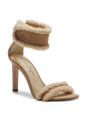 Jessica Simpson Cylia Faux Shearling Cuff Sandal in Almond at Nordstrom