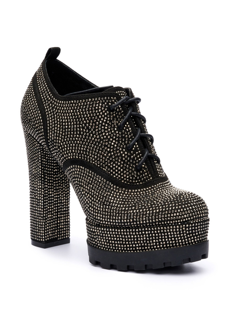 imina platform bootie in black studded