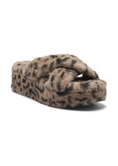 Jessica Simpson Talulla Faux Fur Platform Cozy Slip-On Sandal