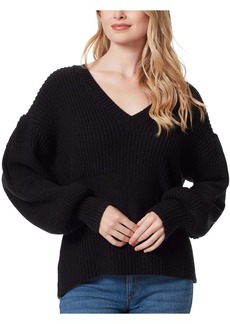 Jessica Simpson Womens Knit Long Sleeve V-Neck Sweater
