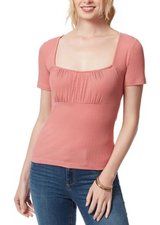 Jessica Simpson Womens Ruched Square-Neck Pullover Top