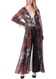 Jessica Simpson Womens Sheer Ruffle Kimono