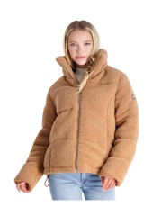 Jessica Simpson Womens Sherpa Quilted Puffer Jacket