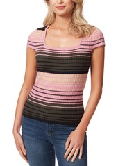 Jessica Simpson Womens Stretch Stripes Pullover Top