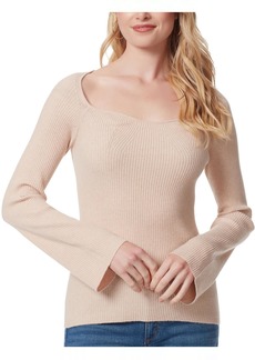Jessica Simpson Womens Sweetheart Neckline Ribbed Pullover Sweater