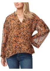 Jessica Simpson Womens V-neck Animal Print Tunic Top