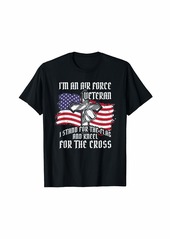 JET Air force Veteran. Stand for the flagg kneel for the cross T-Shirt