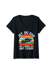 Womens Funny Watersport Jet Ski for Dad Jet ski party E566 Cooler V-Neck T-Shirt