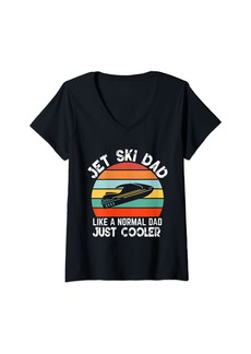 Womens Funny Watersport Jet Ski for Dad Jet ski party E566 Cooler V-Neck T-Shirt
