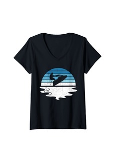 Womens Jet Ski Water Sports Jet Ski Sun Gift V-Neck T-Shirt