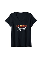 Womens Jet Skiing Legend - Funny Jet Ski Owner Jet Skiing Sports V-Neck T-Shirt