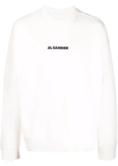 Jil Sander + logo-print crew neck sweatshirt