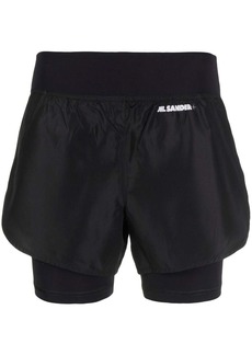 Jil Sander + logo-print layered shorts