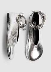 Jil Sander 10mm Metallic Leather Flat Shoes