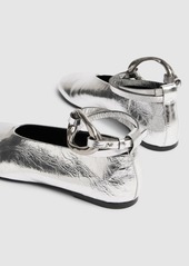 Jil Sander 10mm Metallic Leather Flat Shoes