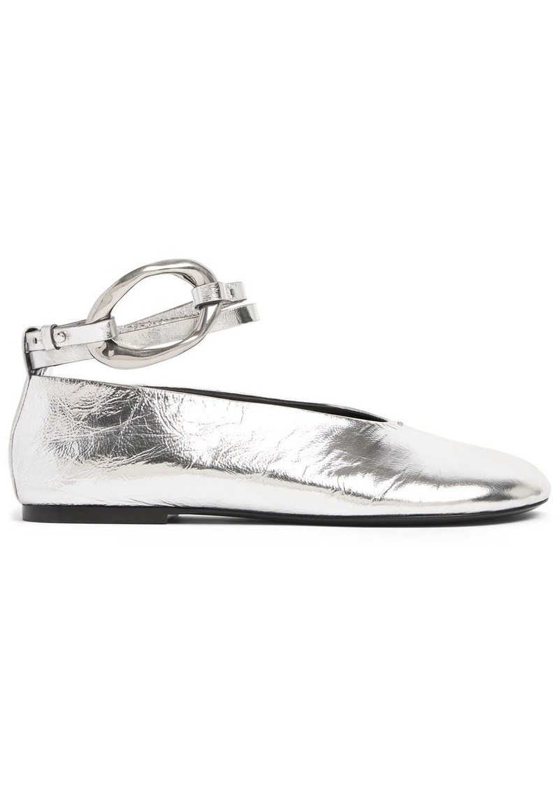 Jil Sander 10mm Metallic Leather Flat Shoes