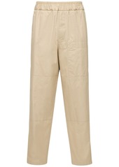 Jil Sander 18cm Cotton Gabardine Pants W/zip Ankle