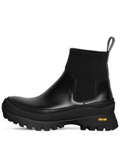 Jil Sander 40mm Brushed Leather & Neoprene Boots