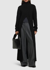 Jil Sander Alpaca Knit High Neck Sweater W/ Slit