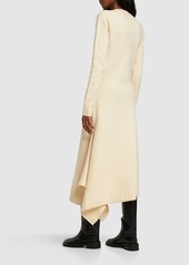 Jil Sander Asymmetric Boiled Wool Long Dress