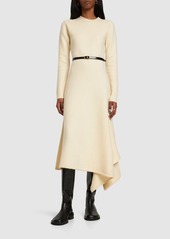 Jil Sander Asymmetric Boiled Wool Long Dress