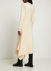 Jil Sander Asymmetric Boiled Wool Long Dress