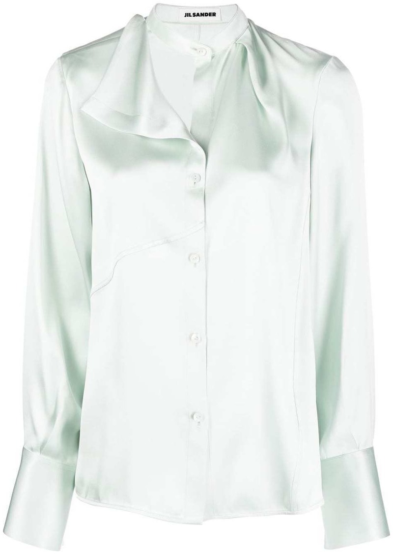 Jil Sander asymmetric silk blouse