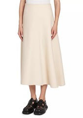 Jil Sander Asymmetric Wool Midi-Skirt