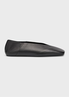 Jil Sander Asymmetrical Leather Ballerina Flats