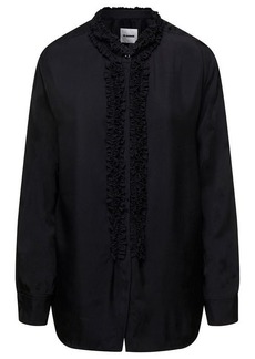Jil Sander Black Shirt with Ruches in Viscose Woman