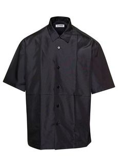 Jil Sander Black Short Sleeve Shirt with Shiny Finish in Polyester Man