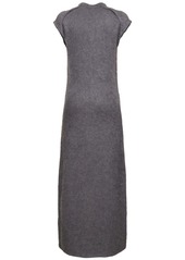 Jil Sander Boiled Wool Brushed Knit Long Dress