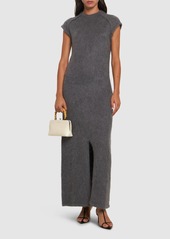 Jil Sander Boiled Wool Brushed Knit Long Dress