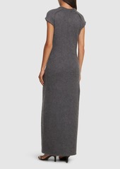 Jil Sander Boiled Wool Brushed Knit Long Dress