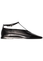 Jil Sander buckle T-bar leather ballerina shoes