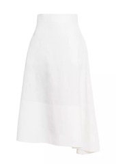 Jil Sander Coated Linen Asymmetric Midi-Skirt