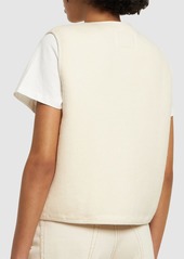 Jil Sander Collarless Cotton Fleece Vest