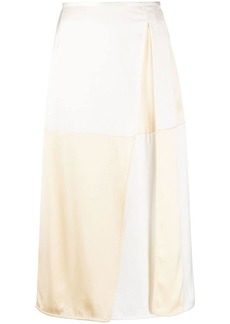 Jil Sander colour-block silk midi skirt
