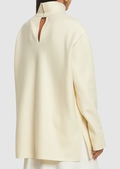 Jil Sander Compact Wool High Neck Top W/splits