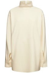 Jil Sander Compact Wool High Neck Top W/splits